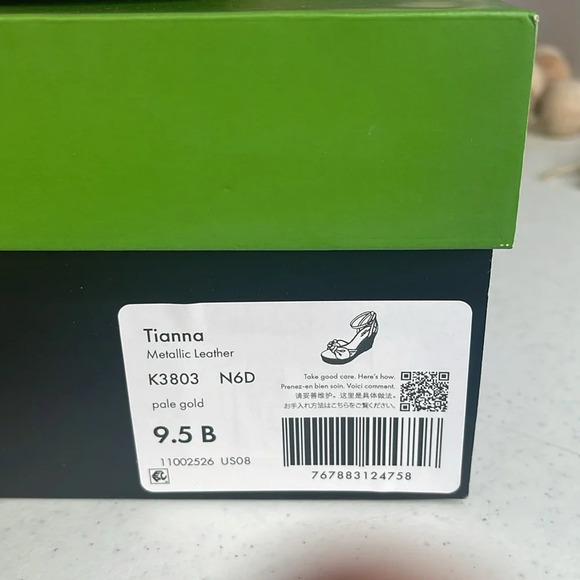 kate spade New York Wedge Sandals Sz. 9.5 Pale Gold - Picture 11 of 11